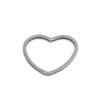 Picture of 304 Stainless Steel Frame Connectors Heart Silver Tone Hollow 16mm x 14mm, 20 PCs