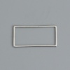 Picture of 304 Stainless Steel Frame Connectors Rectangle Silver Tone Hollow 21mm x 10mm, 20 PCs