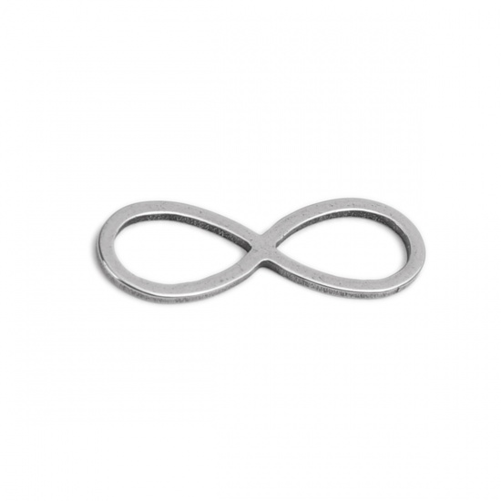 Picture of 304 Stainless Steel Frame Connectors Infinity Symbol Silver Tone Hollow 21mm x 7mm, 20 PCs