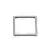 Picture of 304 Stainless Steel Frame Connectors Square Silver Tone Hollow 12mm x 12mm, 20 PCs