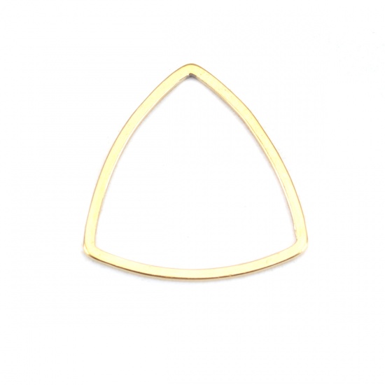 Picture of 304 Stainless Steel Frame Connectors Triangle Gold Plated Hollow 16mm x 16mm, 10 PCs