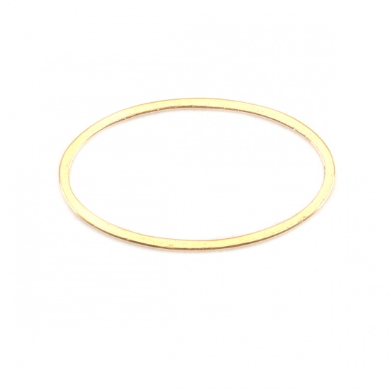 Picture of 304 Stainless Steel Frame Connectors Oval Gold Plated Hollow 21mm x 12mm, 10 PCs