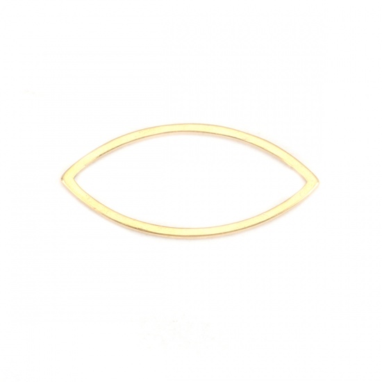 Picture of 304 Stainless Steel Frame Connectors Marquise Gold Plated Hollow 22mm x 10mm, 10 PCs