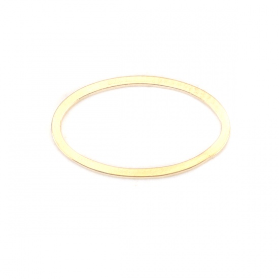 Picture of 304 Stainless Steel Frame Connectors Oval Gold Plated Hollow 16mm x 9mm, 10 PCs