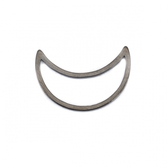 Picture of 304 Stainless Steel Frame Connectors Half Moon Black Hollow 16mm x 11mm, 10 PCs