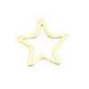 Picture of 304 Stainless Steel Frame Connectors Pentagram Star Gold Plated Hollow 13mm x 12mm, 10 PCs