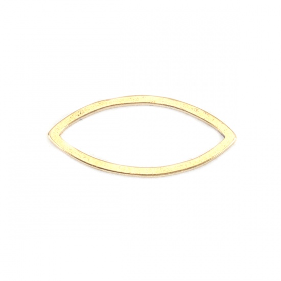 Picture of 304 Stainless Steel Frame Connectors Marquise Gold Plated Hollow 17mm x 8mm, 10 PCs