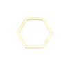 Picture of 304 Stainless Steel Frame Connectors Hexagon Gold Plated Hollow 14mm x 12mm, 10 PCs