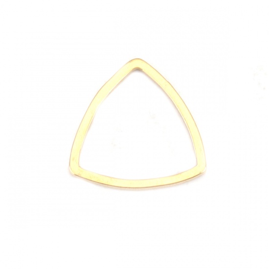 Picture of 304 Stainless Steel Frame Connectors Triangle Gold Plated Hollow 10mm x 10mm, 10 PCs