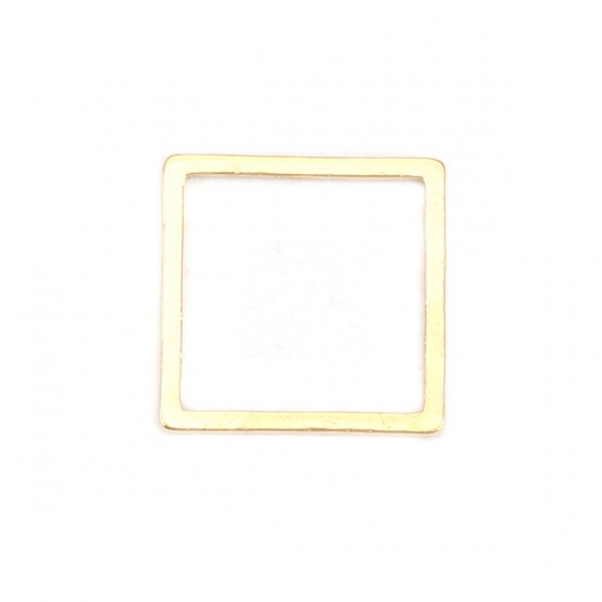 Picture of 304 Stainless Steel Frame Connectors Square Gold Plated Hollow 12mm x 12mm, 10 PCs