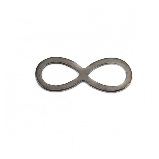 Picture of 304 Stainless Steel Frame Connectors Infinity Symbol Black Hollow 16mm x 6mm, 10 PCs