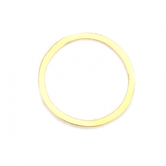 Picture of 304 Stainless Steel Frame Connectors Round Gold Plated Hollow 12mm Dia., 10 PCs