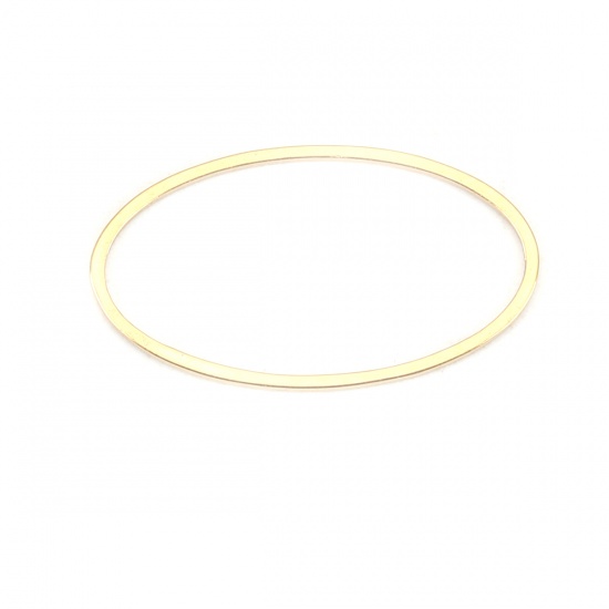 Picture of 304 Stainless Steel Frame Connectors Oval Gold Plated Hollow 26mm x 15mm, 10 PCs