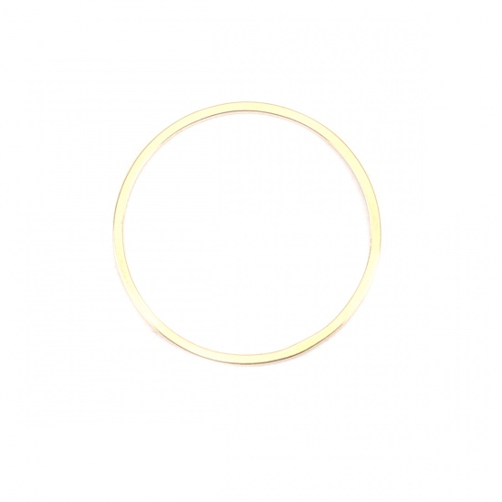Picture of 304 Stainless Steel Frame Connectors Round Gold Plated Hollow 20mm Dia., 10 PCs