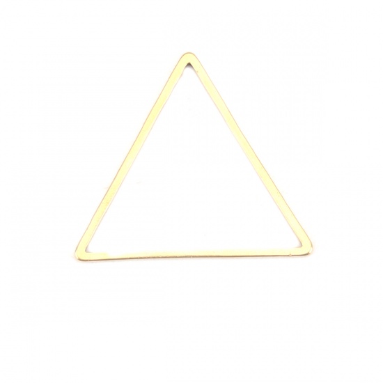 Picture of 304 Stainless Steel Frame Connectors Triangle Gold Plated Hollow 23mm x 20mm, 10 PCs