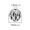Immagine di Lega di Zinco Perline Tondo Argento Antico Striscia Scolpisce Filigrana Circa 10mm Dia, Foro:Circa 1.8mm, 10 Pz
