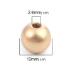 Bild von Holz Zwischenperlen Spacer Perlen Rund Golden ca. 12mm D., Loch: ca. 2.6mm, 100 Gramm (ca. 185 Stück)