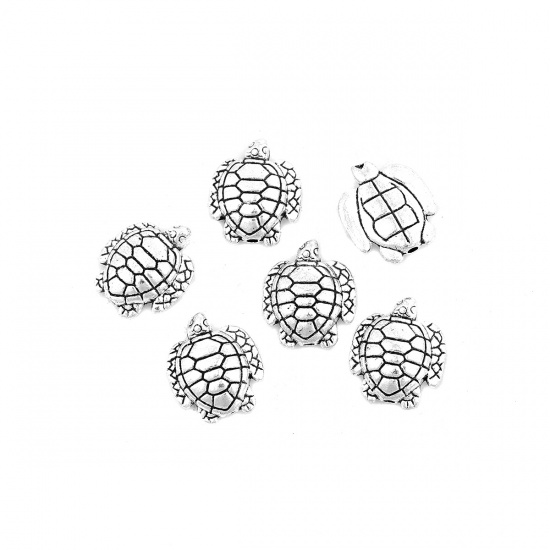 Picture of Zinc Based Alloy Spacer Beads Tortoise Animal Antique Silver 16mm x 14mm, Hole: Approx 1.5mm, 20 PCs