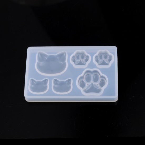 Bild von Silikon Gießform Katze Weiß Klaue 7.6cm x 4.8cm, 1 Stück