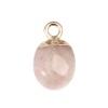 Bild von (Klasse A) Erdbeerquarz ( Natur ) Charms Oval Vergoldet helle Beige 14mm x 8mm, 1 Stück