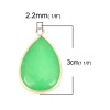 Bild von (Klasse B) Stein ( Natur ) Anhänger Tropfen Vergoldet Grün 3cm x 1.9cm, 1 Stück