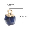 Bild von Dezember Geburtsstein - (Klasse A) Lapislazuli (natürlich) Anhänger Vergoldet Tiefblau Unregelmäßig 13 mm x 10 mm, 1 Stück