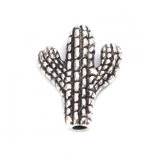 Picture of Zinc Based Alloy Spacer Beads Cactus Antique Silver About 12mm x 10mm, Hole: Approx 1.4mm, 100 PCs