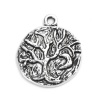 Picture of Zinc Based Alloy Charms Round Antique Silver Tree 21mm x 18mm, 10 PCs