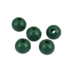 ウッド ビーズ 円形 濃緑 約 16mm直径、 穴：約 4.3mm、 50 個 の画像