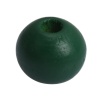 ウッド ビーズ 円形 濃緑 約 16mm直径、 穴：約 4.3mm、 50 個 の画像