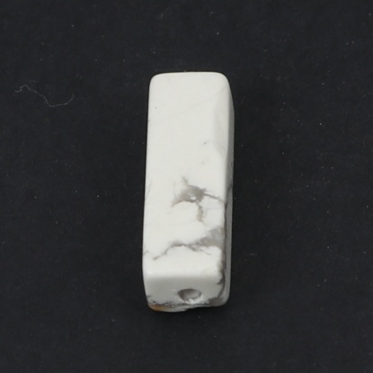 Picture of (Grade A) Howlite ( Natural ) Beads Rectangle White About 13mm x 5mm, Hole: Approx 1.2mm, 10 PCs