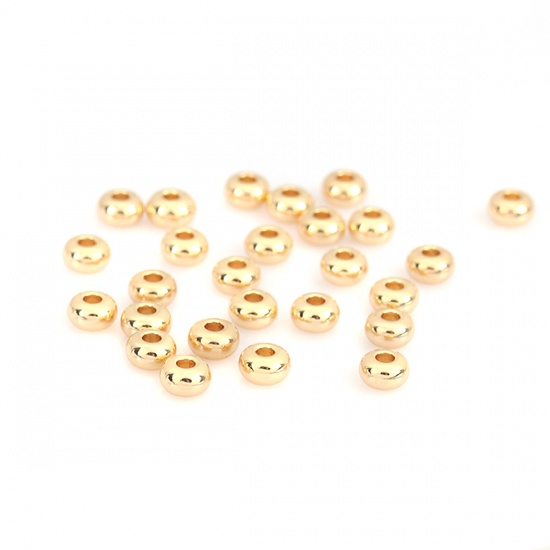 Picture of Copper Beads Round 18K Real Gold Plated About 5mm Dia, Hole: Approx 1.6mm, 200 PCs