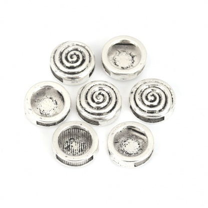 10PCS Antiqued Silver Tone Spiral Twist Loop Alloy Pendant Charms Clearance Sale