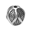Immagine di 304 Acciaio Inossidabile Perline Tondo Argento Antico Rombo Circa 9mm Dia., Buco: Circa 1.8mm, 1 Pz