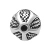Immagine di 304 Acciaio Inossidabile Perline Tondo Argento Antico Rombo Circa 9mm Dia., Buco: Circa 1.8mm, 1 Pz