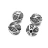 Immagine di 304 Acciaio Inossidabile Perline Tondo Argento Antico Rombo Circa 9mm Dia., Buco: Circa 1.8mm, 1 Pz