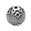 Bild von 304 Edelstahl Perlen Rund Antiksilber Rhombus ca. 9mm D., Loch: ca. 1.5mm, 1 Stück