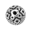 Bild von 304 Edelstahl Perlen Rund Antiksilber Rhombus ca. 9mm D., Loch: ca. 1.5mm, 1 Stück