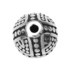 Bild von 304 Edelstahl Perlen Rund Antiksilber Dreieck ca. 9mm D., Loch: ca. 1.5mm, 1 Stück