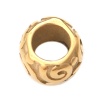 Bild von 304 Edelstahl Perlen Zylinder Vergoldet Geschnitzte Muster ca. 9mm D., Loch: ca. 5.5mm, 1 Stück