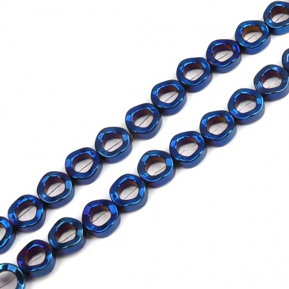 Picture of Hematite ( Natural ) Beads Circle Ring Blue Violet About 12mm Dia, Hole: Approx 1.1mm, 43cm(16 7/8") long, 1 Strand (Approx 34 PCs/Strand)