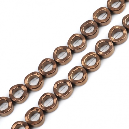 Picture of Hematite ( Natural ) Beads Circle Ring Golden Brown About 12mm Dia, Hole: Approx 1.1mm, 43cm(16 7/8") long, 1 Strand (Approx 34 PCs/Strand)