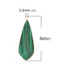 Bild von (Klasse B) Malachit ( Natur ) Anhänger Krawatte Grün 5cm x 1.8cm, 1 Stück