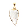 Bild von (Klasse A) Quarz Rock Kristall ( Natur ) Anhänger Tropfen Vergoldet Transparent 3.9cm x 1.8cm, 1 Stück