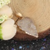 Bild von (Klasse A) Quarz Rock Kristall ( Natur ) Anhänger Tropfen Vergoldet Transparent 3.9cm x 1.8cm, 1 Stück