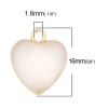 Bild von (Klasse A) Stein ( Natur ) Charms Herz Vergoldet Weiß 16mm x 13mm, 1 Stück