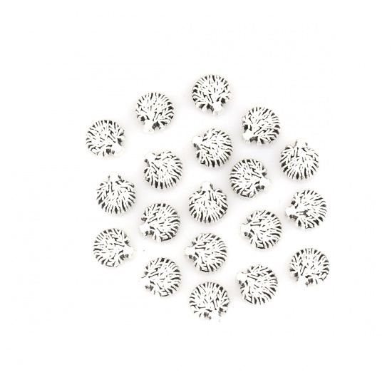 Picture of Zinc Based Alloy Beads Tree Antique Silver About 8mm x 8mm, Hole: Approx 1.2mm, 100 PCs
