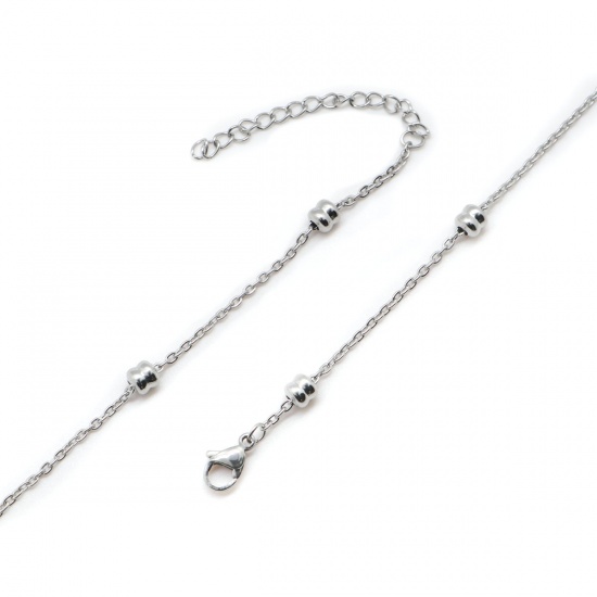 Imagen de 304 Acero Inoxidable Cable Cadena Cruz Collares Tono de Plata Con Broche de Langosta 75cm longitud, 1 Unidad