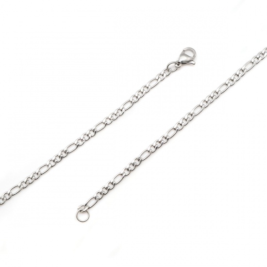 Imagen de 304 Acero Inoxidable Link Curb Chain Collares Óvalo Tono de Plata Con Broche de Langosta 75cm longitud, 1 Unidad