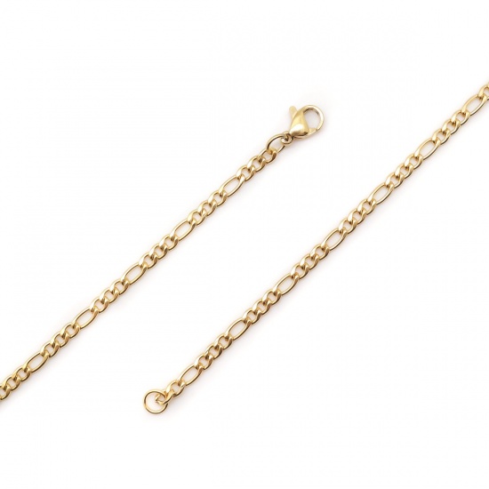 Imagen de 304 Acero Inoxidable Link Curb Chain Collares Óvalo Chapado en Oro Con Broche de Langosta 75cm longitud, 1 Unidad